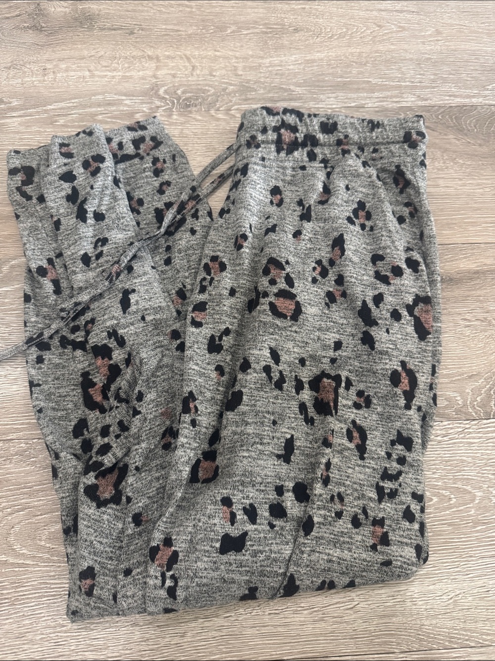 Maurices Gray Leopard-Print Joggers with Black and Brown Spots